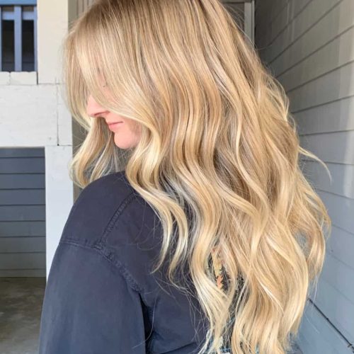 Golden Blonde Lived In Hair Color With Face Framing Layers Lake Mary FL