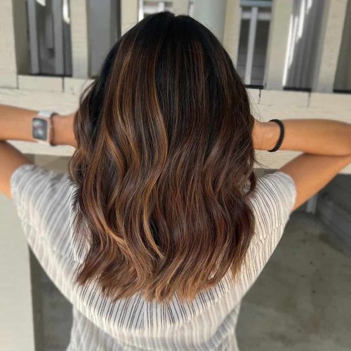 Lived In Brunette With Caramel Highlights And Soft Texture Lake Mary FL